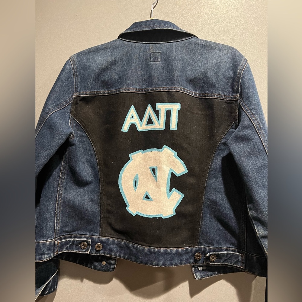 Hand painted UNC ΑΔΠ denim jacket